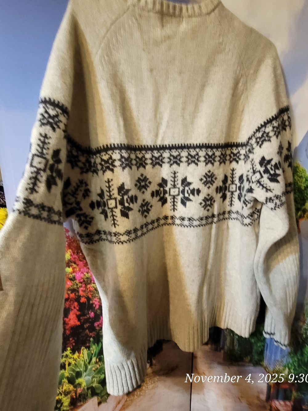 Cream Fair Isle Knit Sweater - Women